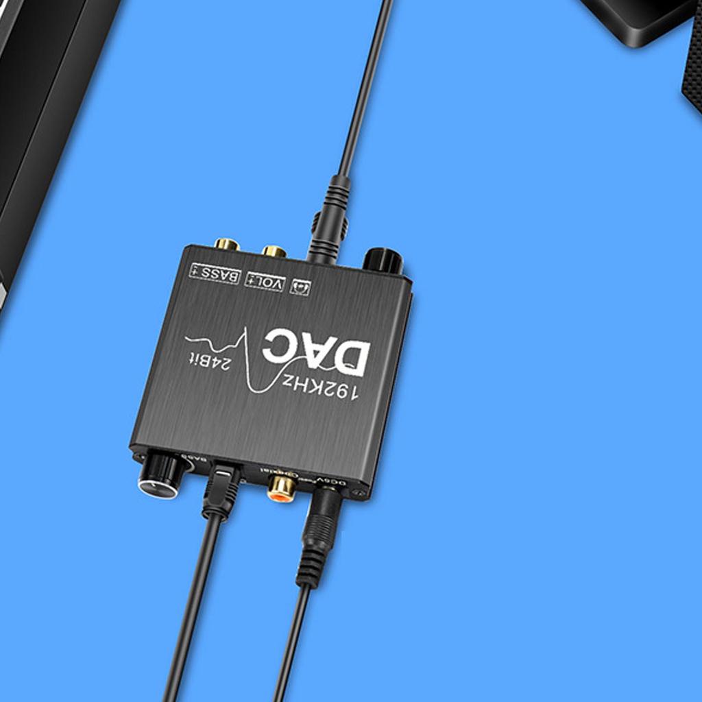 Digital to Analog Sound Converter 192KHz 24Bit USB Adjustable Volume with Optical Cable 3.5mm Jack