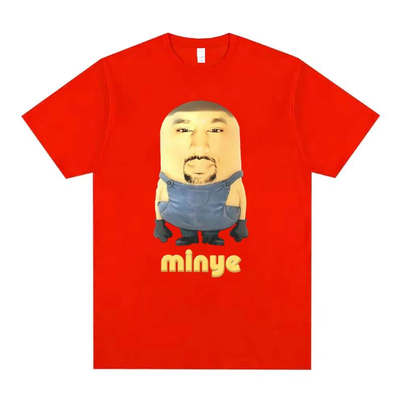 Rapper Kanye West Minye Funny Meme T Shirt Men Women Hip Hop Vintage Oversized Tshirt Men's Casual Cotton Short Sleeve T-shirts