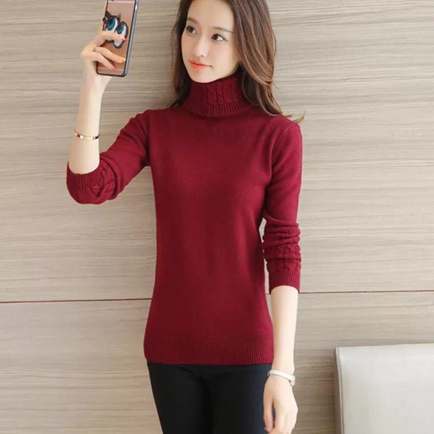Women Turtleneck Winter Sweater Women Long Sleeve Knitted Women Sweaters Pullovers Female Jumper Tricot