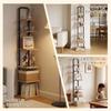 Druvia Slim Large 30cm Gap Open Natural x Black 6-Tier Bookshelf, Stylish, Capacity, Wide, Storage, Rack,