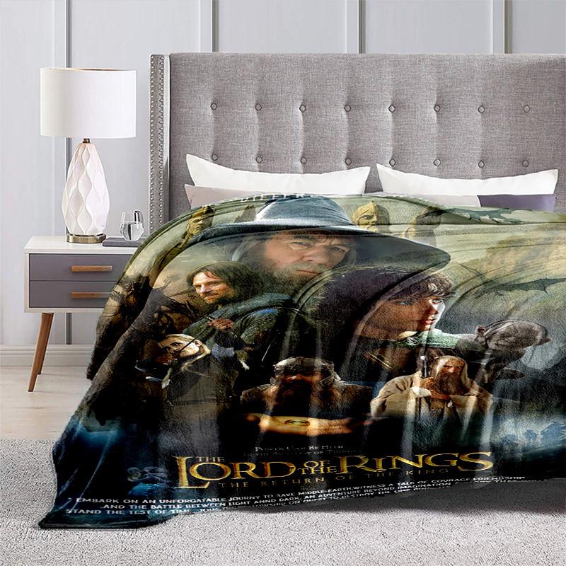 1pc The Lord of the Rings: Return of King Cartoon Blanket,Portable Throw for Travel & Camping, All Season Cozy Blanket,Ideal Gift