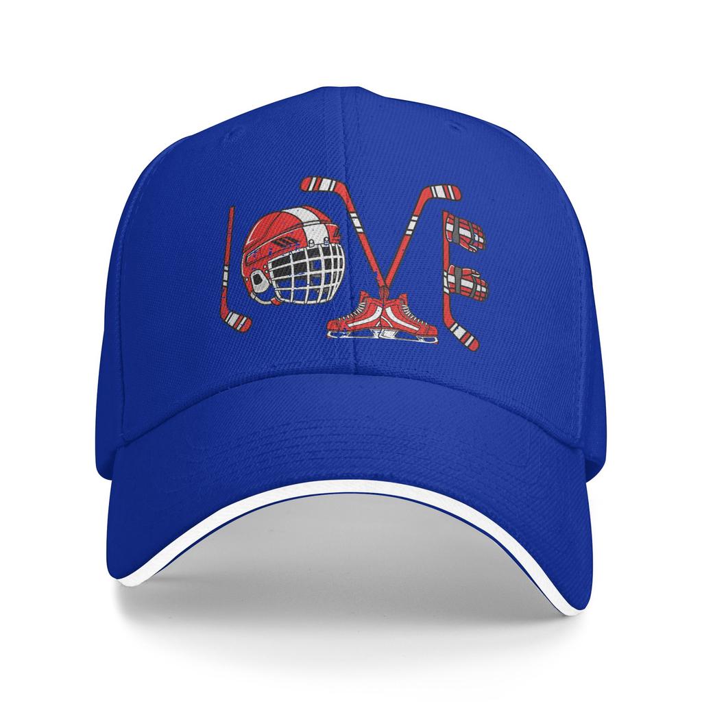 Valentines Day Love Ice Hockey Items Unisex Boys  Sun Baseball Cap Summer Unisex Women  Print Trendy Hunting Camping Snapback Cap