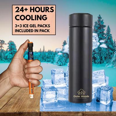 Outer Woods Insulin Cooling Bottle Case for Diabetics | 24+ Hours Cooling | Insulin Travel Case | Insulin Travel Cooler | 6 Ice Gel Packs Include