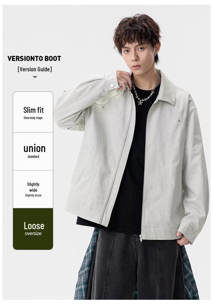 Men's Trendy Lapel Jacket: Spring & Autumn Plus Size Casual Outerwear