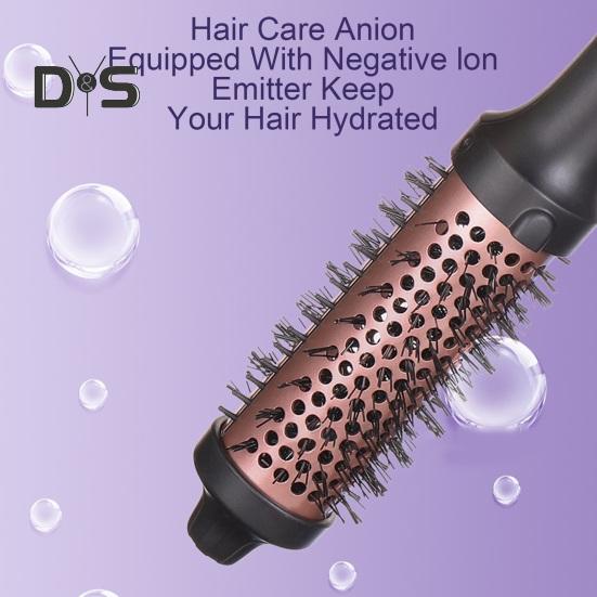 Przewodowa szczotka do loków 38MM Szczotka termiczna z wyświetlaczem LED Szybko nagrzewająca się okrągła szczotka z ujemnymi jonami Elektryczna prostownica do włosów Lokówka Narzędzia