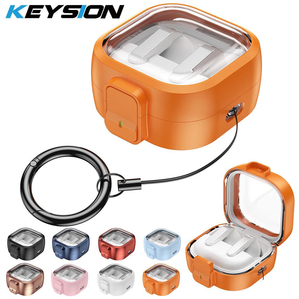 KEYSION Transparent Switch Lock Earphone Case for Samsung Buds4 4 Pro Hard PC Shockproof Headphone Cover for Galaxy Buds 4 Pro