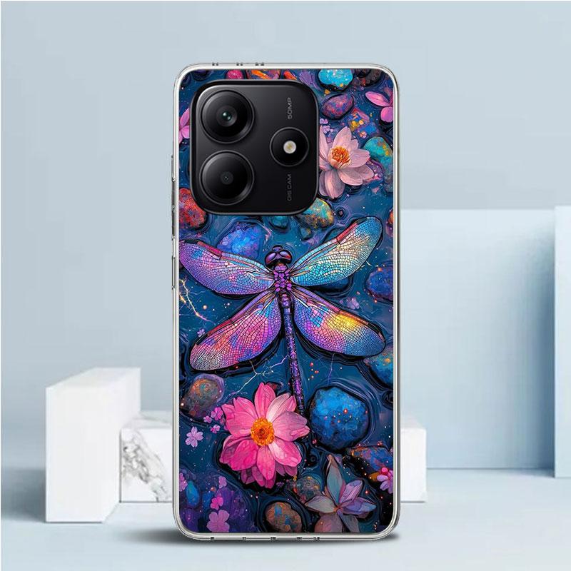 

Красивая Стрекоза Любители Мягкая Крышка для Чехла Телефона Xiaomi Redmi Note 15 14 13 12 Pro Plus 14S 11S 11T 11E 10S 10 4G Patte Redmi Note 15 4G
