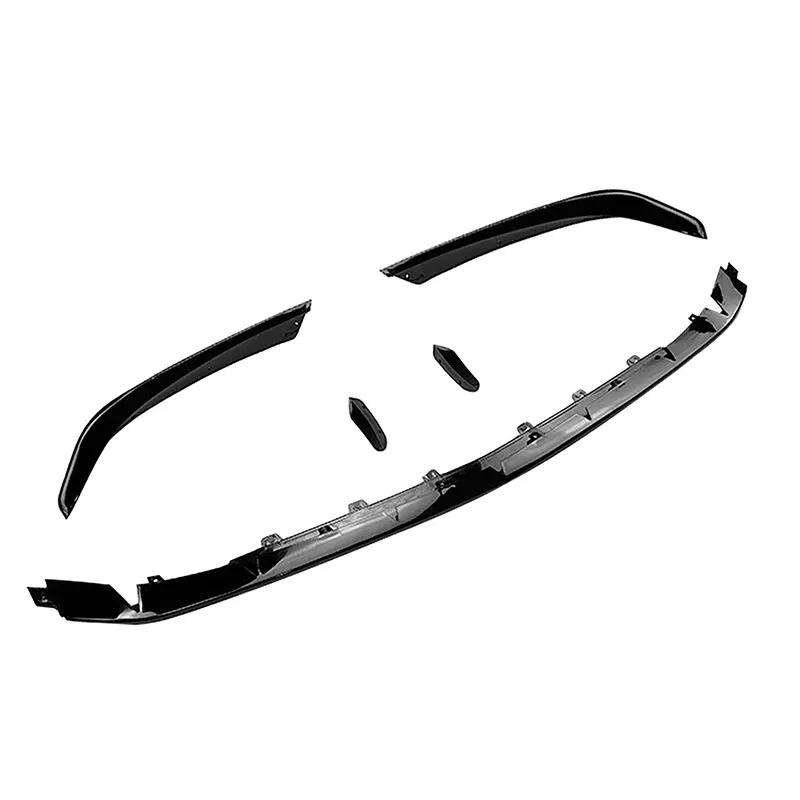 For Mercedes-Benz A-Class W177 A45 AMG 2019-2021 Front Bumper Lip Spoiler Kit Plastic ABS Protective Trim Cover Car Accessories