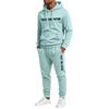 Men's Casual 2 Piece Set Hoodie and Elastic Waist Straight Leg Pants with Fun Letter Print