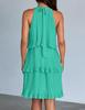 2026 European Sleeveless Patchwork Pleated Hem Women's Dress