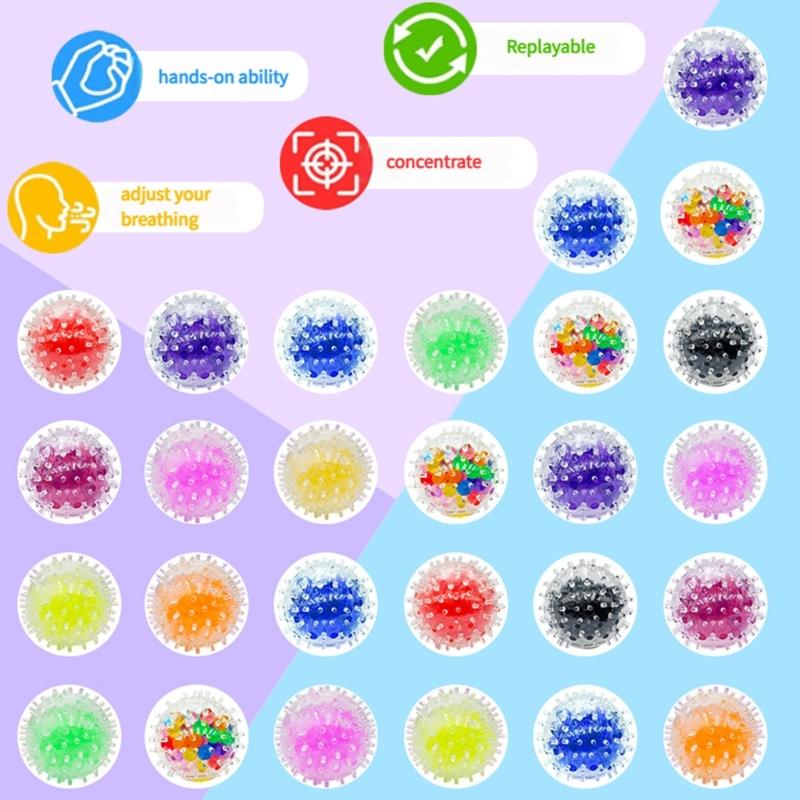 5Pcs Colorful Beads Squeeze Ball Sensory Toy for Stress Relief Squeeze Sensory Toy Squeeze Sensory Balls For Kid Adult