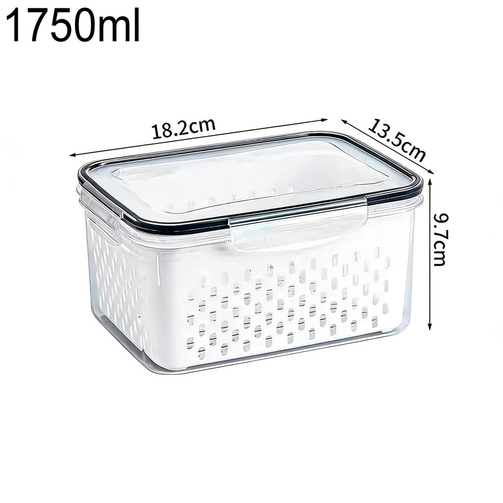 Refrigerator Food Storage Container with Filter Lid Keep Fruits Vegetables Berries and Meat Fresh for Longer Plastic  Container