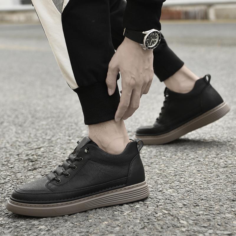 New Men 6cm Elevator Shoes Casual Men Lift Sneakers Genuine Cow Leather Leisure Designer Shoes Height Increase Taller Shoes