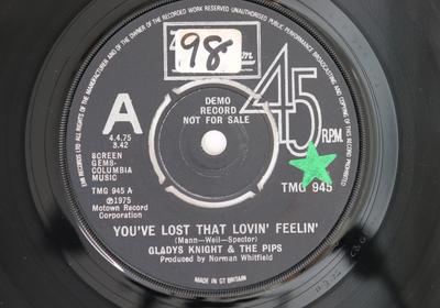 7-Zoll Schallplatte GLADYS KNIGHT THE PIPS Youve Lost That Lovin Feelin TMG945PROMO TAMLA MOTOWN 1975 UK SoulFunk Gebraucht