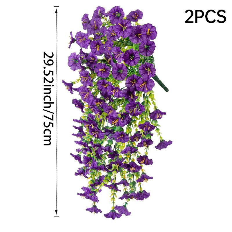 

Lifelike Artificial Morning Glory & Eucalyptus Hanging Decor Waterproof for Indoor Outdoor Use Perfect for Home Garden Party
