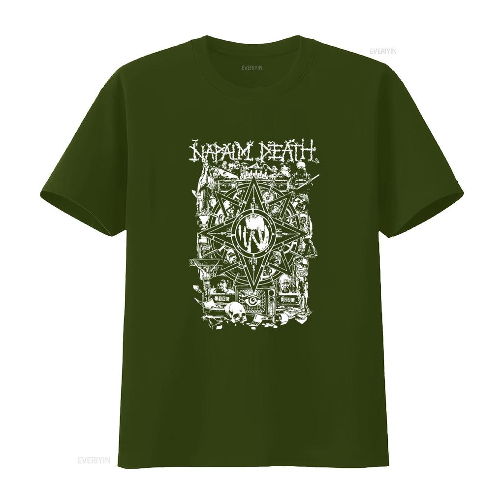 Napalm Death Concert T Shirt Grind Scum Black Metal Design with Carcass Cannibal Corpse Elements vintage Washed Stretched