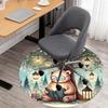 1pc Bear Book Round Chair Mat Area Rug - Non-Slip, Floor Mat for Office, Bedroom, and Indoor Decor -1002072