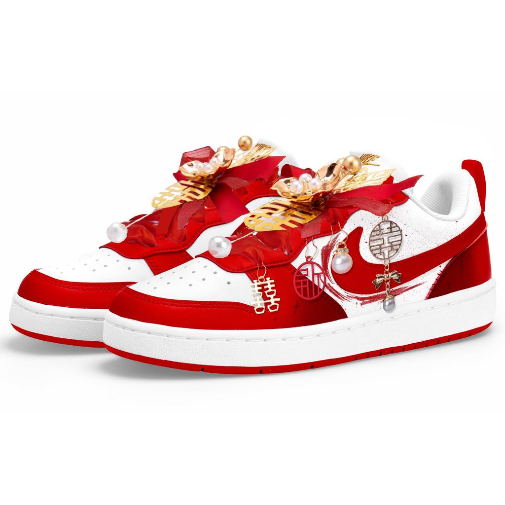 Nike Court Borough Low top Skateboard Shoes Women's White Red DV5456-137(Team1733-S-BOX)