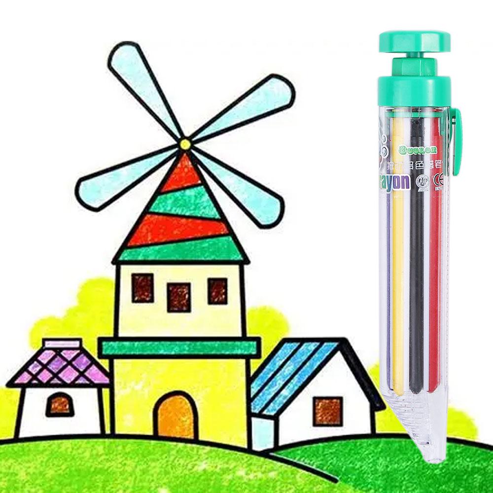 School Supplies Push Style Multicolor Crayons Colored Pencil Highlighter Marker Pen Oil Pastel