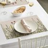 Wildflower Vinyl Placemats Washable Non-Slip Plastic PVC Table Mats for Spring Party Kitchen Dining Decor, 12x18 Inch