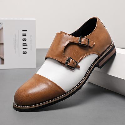 2025 Neue Italienischer Stil Luxus Leder Monk Strap Herren Formelle Schuhe Doppelschnallen Brogue Spitz Zehenbereich Business Büro Kleiderschuhe