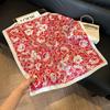 Silk scarf women's spring and autumn decoration versatile ins simple style striped square scarf streamer simulation silk fashion scarf scarf scarf