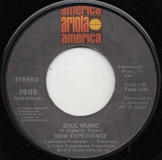 

7inch Record NEW EXPERIENCE - Soul Music 7605 Ariola America 1975 US Soul/Funk Used