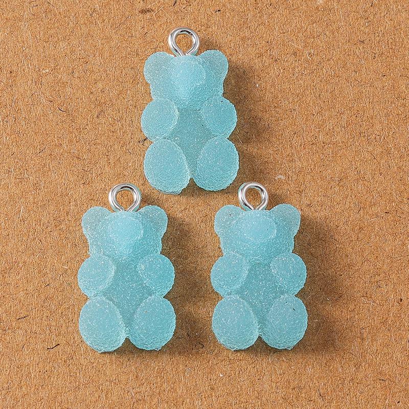20pcs 19*11mm Cute Gummy Bear Charm Pendants for Necklace Earrings DIY Jewelry Making Accessories Supplies