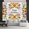 Party Backdrop Floral Rose Flat Sunflower Spanish Text Photo Booth Decor Front Door Decor