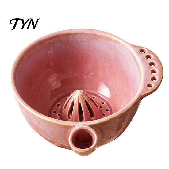 Ceramic Fruit Washing Bowl Berry with Detachable Juicing Cone &Drain Rack,Self Rinsing Drainage Basket for Produce Kitchen Countertop, Multifunctional