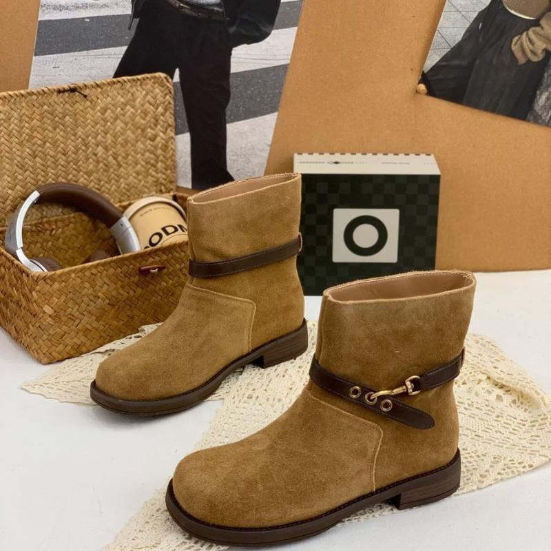 

Женские ботинки-рыцари с пряжкой на ремне, 2025 осень, новые, винтажные, на платформе, джинсовые ботинки, увеличивающие рост, нескользящие, износостойкие, короткие ботинки 40 хаки