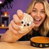 Fidget Toy with Steamer 1/6Pcs Halloween Dumpling Stress Relief Toy, Devil Pumpkin Eyeball Skeleton Squeeze Party Favors Anxiety Reduction Dough