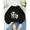 European Sizes Kids' Crewneck Sweatshirt - Teddy Bear Skiing Winter Adventure , Sportswear And Casual Wear, Soft And Comfortable