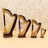 Wooden Miniature Harp Model with Black Gift Case Musical Instrument Model Musical Gifts Ornaments Decorations