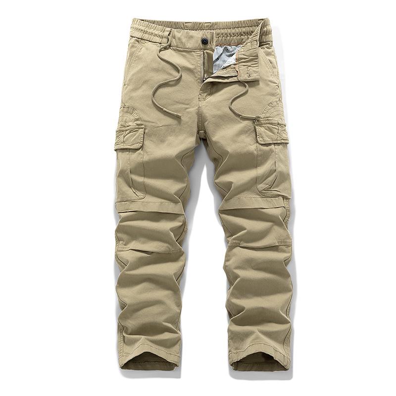 

Мужские универсальные рабочие брюки в стиле ретро - многокарманные, износостойкие, прямого кроя, идеально подходят для повседневной носки и активного отдыха. 30 хаки