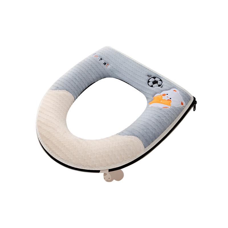 PooLean Cartoon Bear Thickened Zipper Toilet Seat Cover