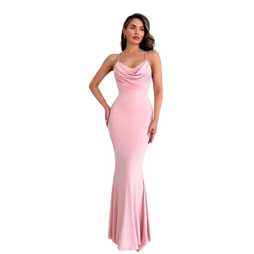 2025 Summer Women's Fashion Sexy Halter Bodycon Backless Dress
