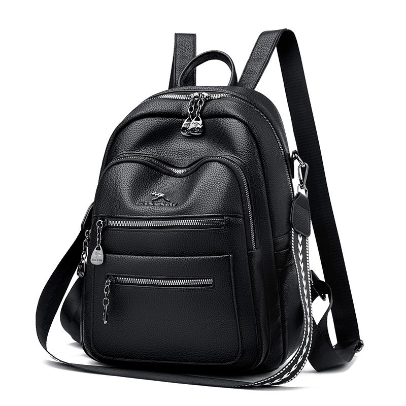 Chic PU Backpack for Women – Vintage-Style Design with Multiple Pockets and Adjustable Straps, Perfect for Daily Use and Travel