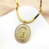 Our Lady Virgin Mary Pendant Necklace For Women Men Stainless Steel Gold Color Faith Catholic Amulet Blingbling Chain Jewelry