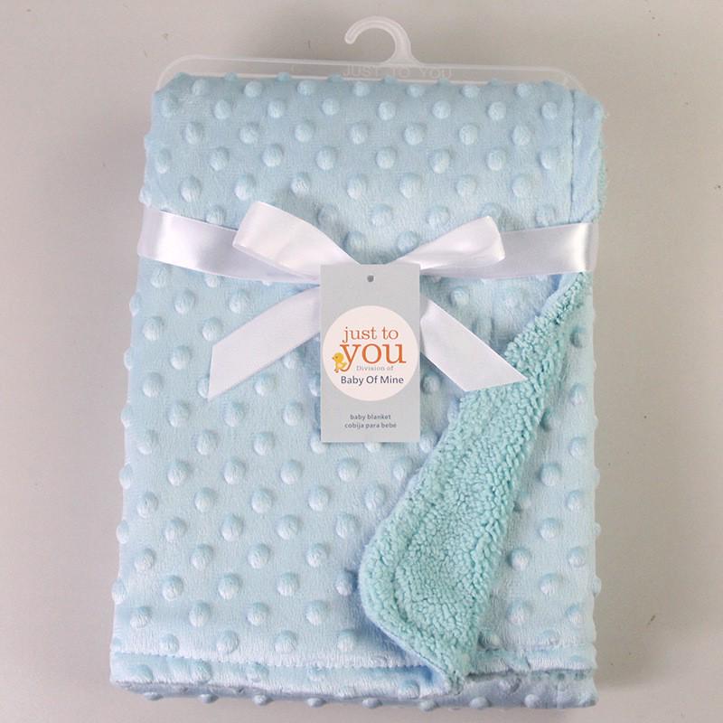 Thermal Soft Fleece Bath Towel Double Layer Baby Blanket Warm Sleep Cover Swaddle Wrap Newborn Baby Stroller Blanket Sleepsack
