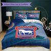Ipswich Town FC Pattern Bedding uilt Set uilt Cover Pillowcase Home Decoration Birthday Gift (1 * duvet cover + 2 * pillowcase without core)