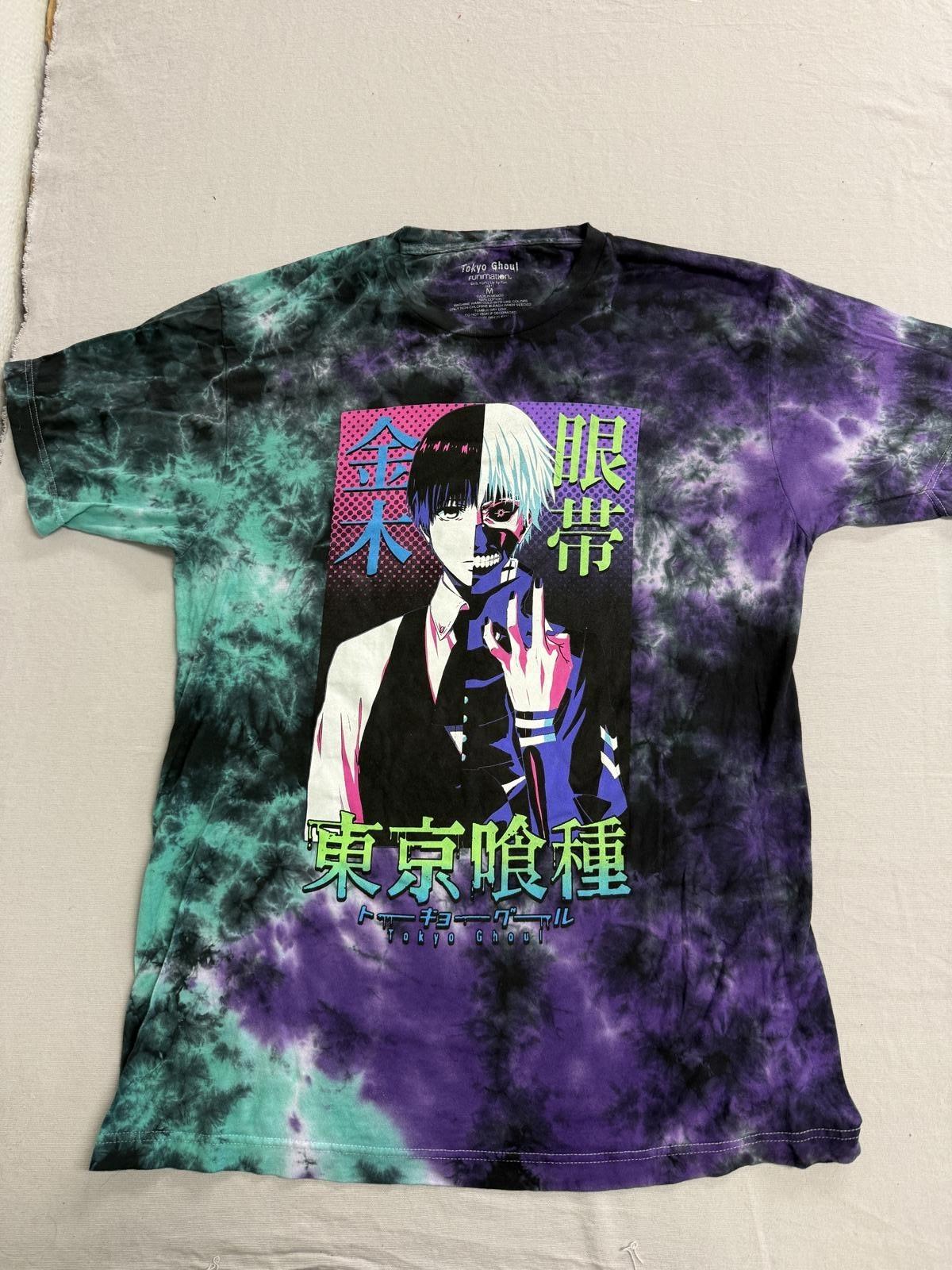 Tokyo Ghoul Manga T-shirt Ken Kaneki Polka Dot Kanji Split M XXXL