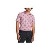 Under Armour Diamond Print All Over Short Sleeve Polo Shirt Men Polo Shirts Pink 1379734-697