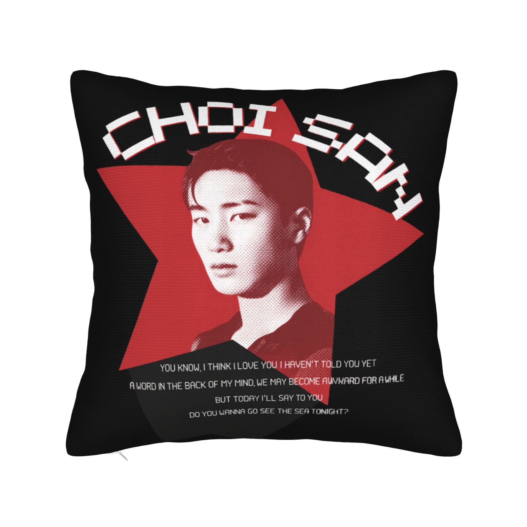 

ATEEZ Choi San Pillowcases Cute Funny Pillow Case For Wedding Party Home Decor Print Pillow Cover 12x12Inch