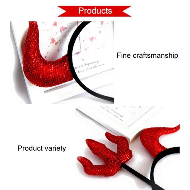 Halloween Demon Rogi Opaska do Włosów Demon Trójząb Zestaw Odpowiedni Na Halloween Gra Przebieranki KTY