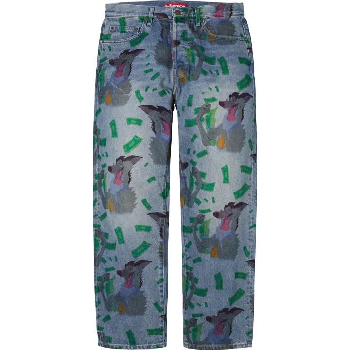Supreme All Dogs Go To Heaven Loose Fit Jean Washed Indigo