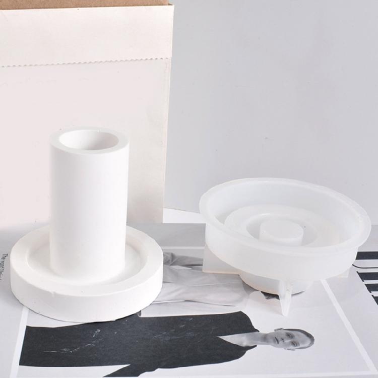 Round Pillar Candle Holder Candlestick Epoxy Resin Moulds Pillar Candle Holder