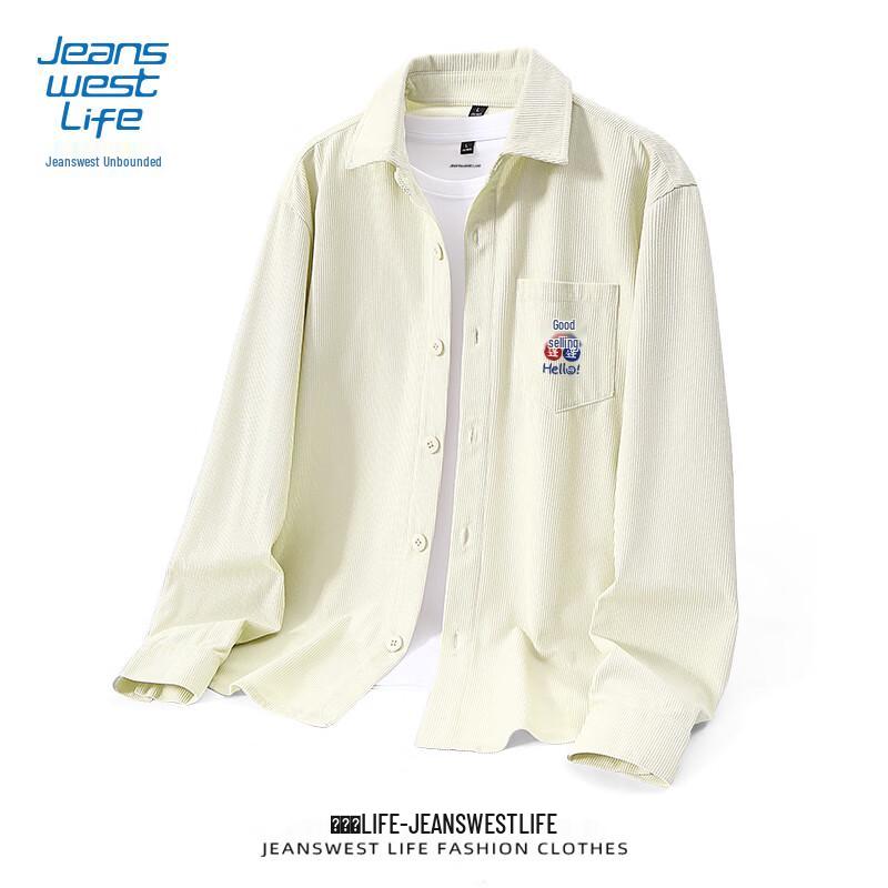 

JEANSWEST LIFE Men s Corduroy Long Sleeve Casual Shirt XL