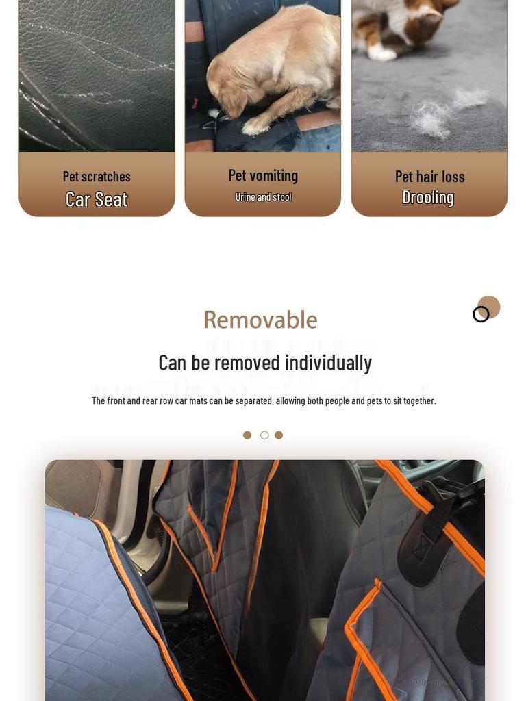 Quilted Thickened Pet Car Seat Cover - Protective Rear Seat Mat for Dogs
