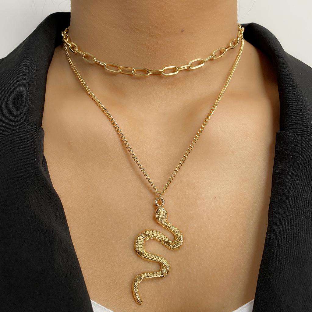 European and American Personality Punk Chain Snake Pendant Hot-selling Niche Design Street Hip-hop Wind Alloy Necklace